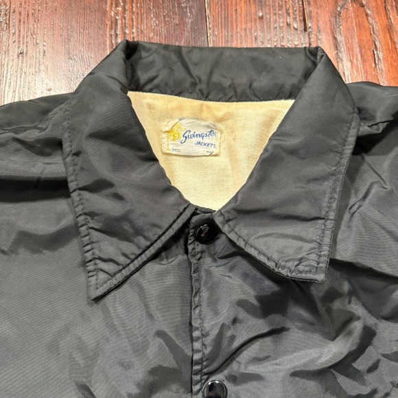 Vintage Swingster Jacket Mens 2XL Black Blank Nylon Bomber Ricky Snap USA - Picture 2 of 10